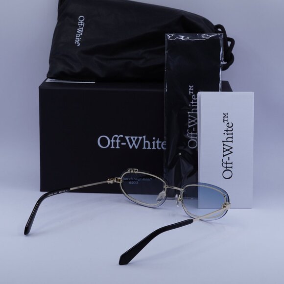 Off-White OERI13M MIAMI 7642 Oval Sunglasses – Gold/Blue